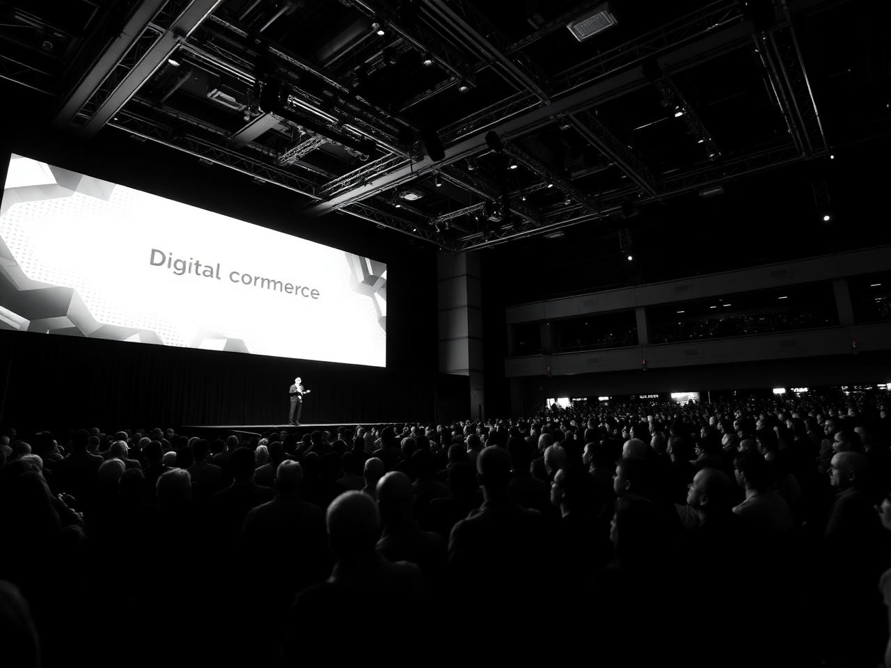 Auditorio lleno durante una conferencia de comercio electrónico en la Feria Effix